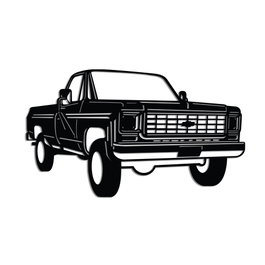 Wallity Chevy K20 Pickup Truck (1976) Escultura de pared de metal